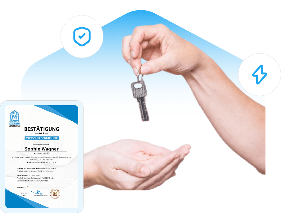 Mieter erstellt Mietschuldenfreiheitsbescheinigung online mit mietnachweis.de