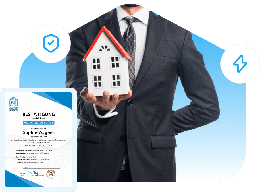 Vermieter bestätigt digitale Mietschuldenfreiheitsbescheinigung bei mietnachweis.de